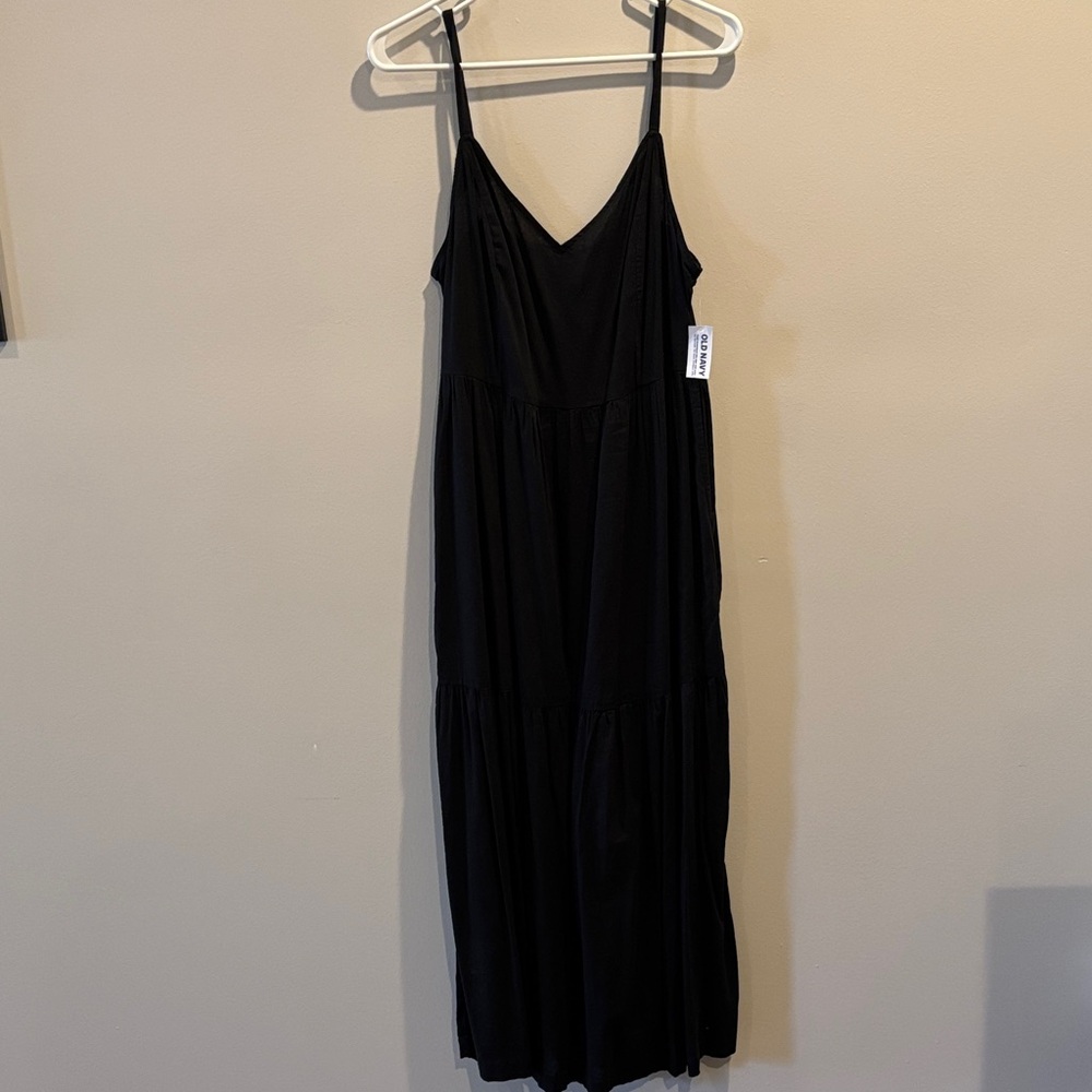 Old Navy Black Tiered Spaghetti Strap Maxi Dress